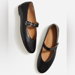 MADEWELL ‘The Remy’ Mary Jane Flat in True Black Size 7.5